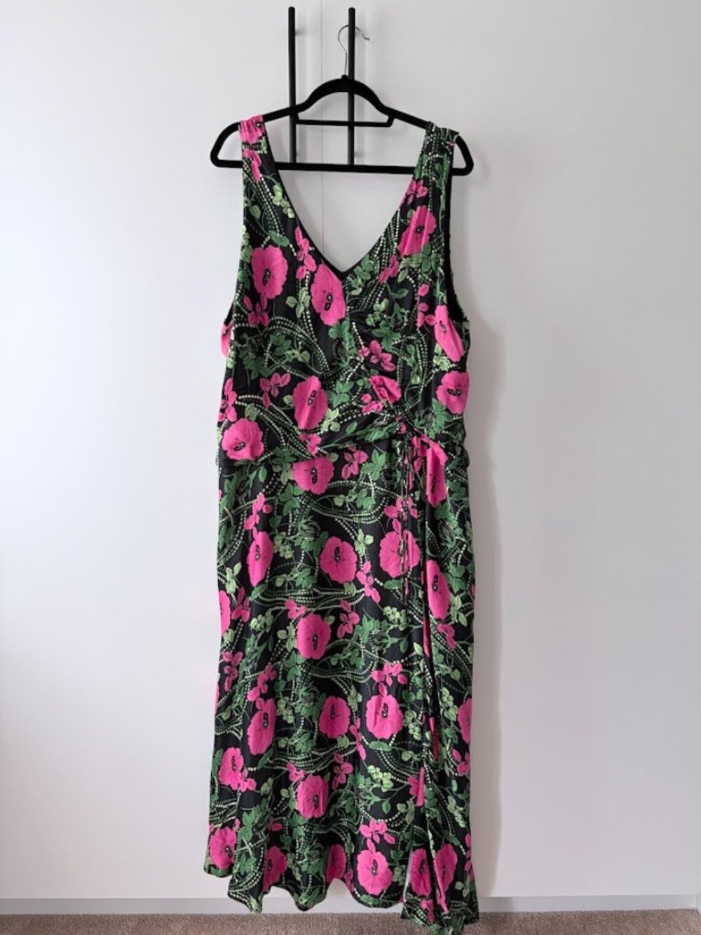 Floral Anthropologie Maeve Ruched Midi Dress Plus Size 22